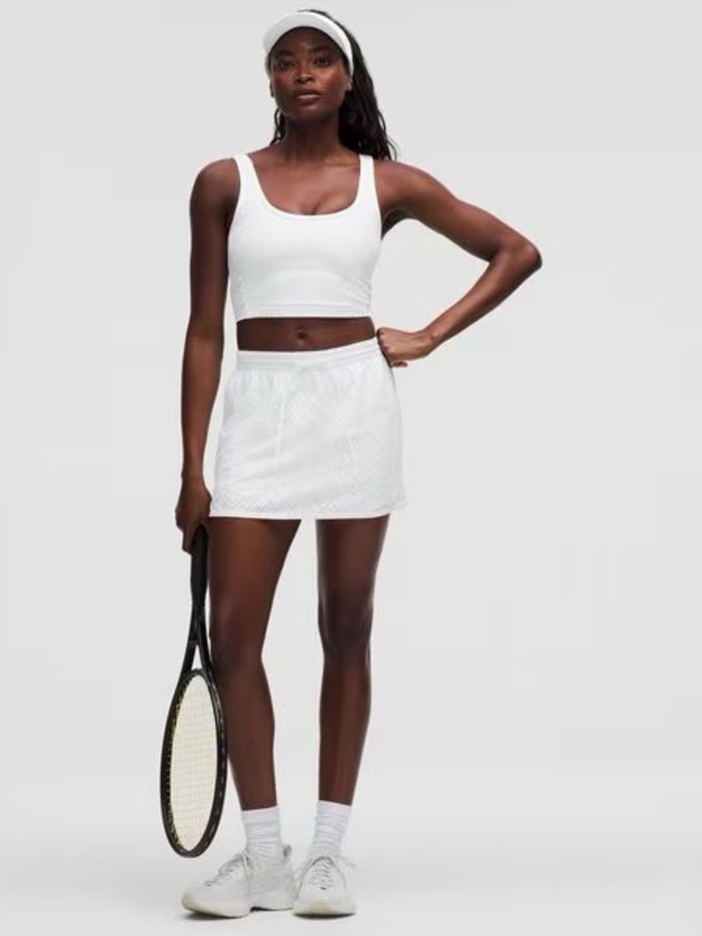 Lululemon White Textured Mesh High-Rise Tennis Skirt XS